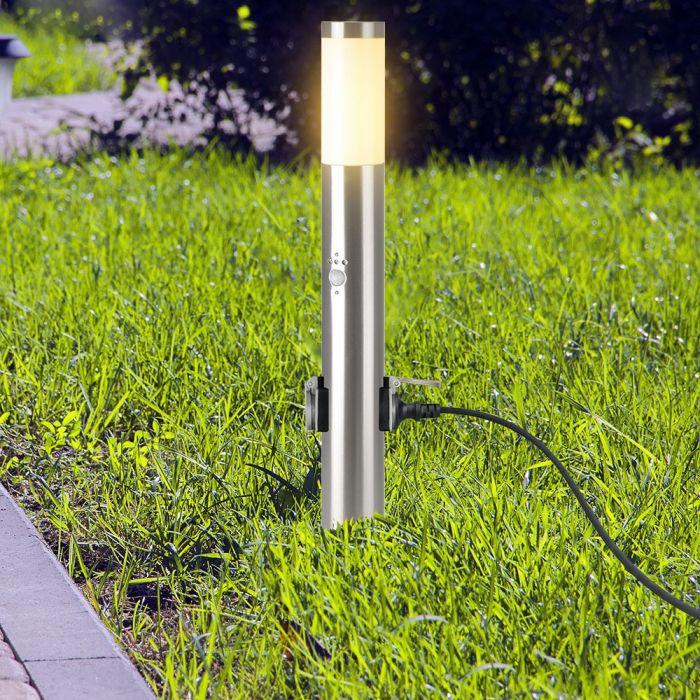 Lampa-ogrodowa-stojąca-60cm-2-gniazda-230V-czujnik-ruchu-zmierzchu-Inox-Srebrna-IP44-6.jpg