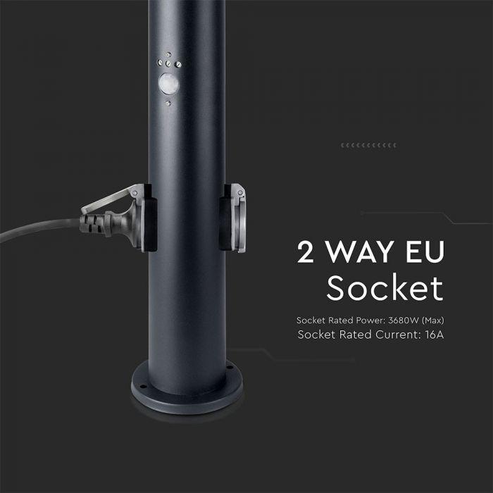 Lampa-ogrodowa-stojąca-60cm-2-gniazda-230V-czujnik-ruchu-zmierzchu-Inox-Czarna-IP44-5.jpg