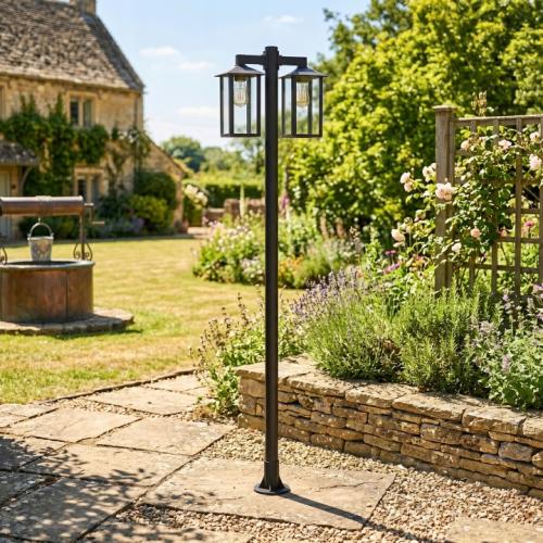Lampa-Ogrodowa-Parkowa-slup-220cm-stojaca-zewnetrzna-lampion-2x-E27-Czarna-IP44-1.jpg