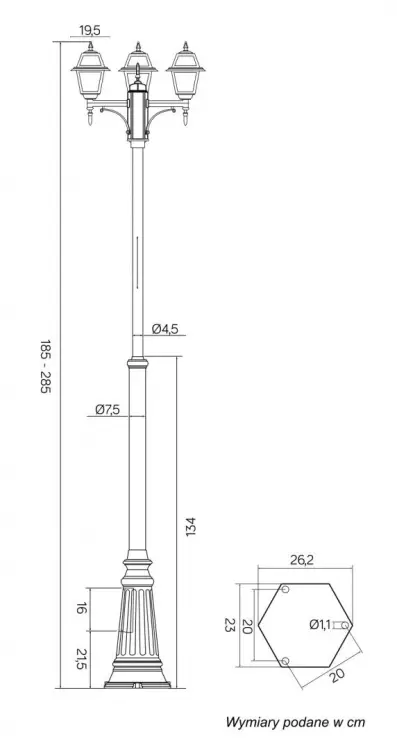 Latarnia-lampa-parkowa-Retro-Witraz-2,85m-zarowka-E27-Czarna-IP43-4.jpg
